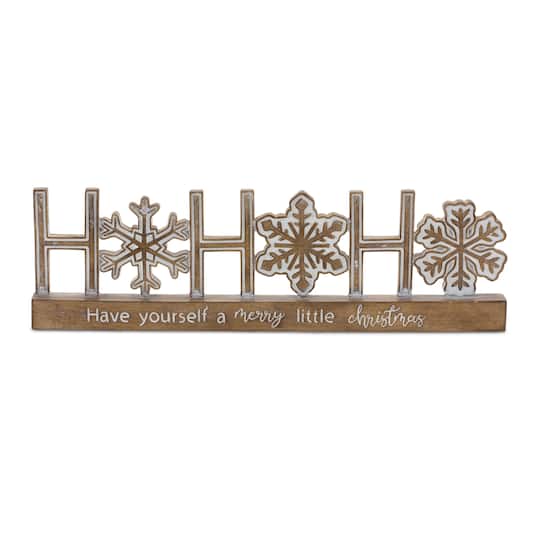 14.75" Ho Ho Ho Merry Little Christmas Tabletop Décor Set